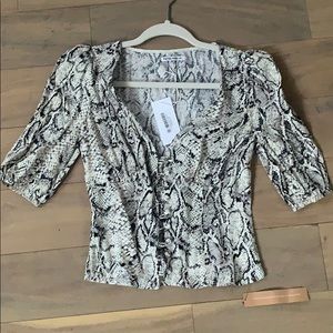 Reformation Eliana Top in Rattlesnake Print